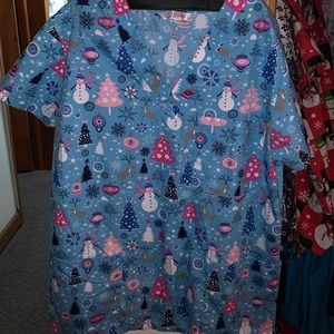 Holiday scrub Top